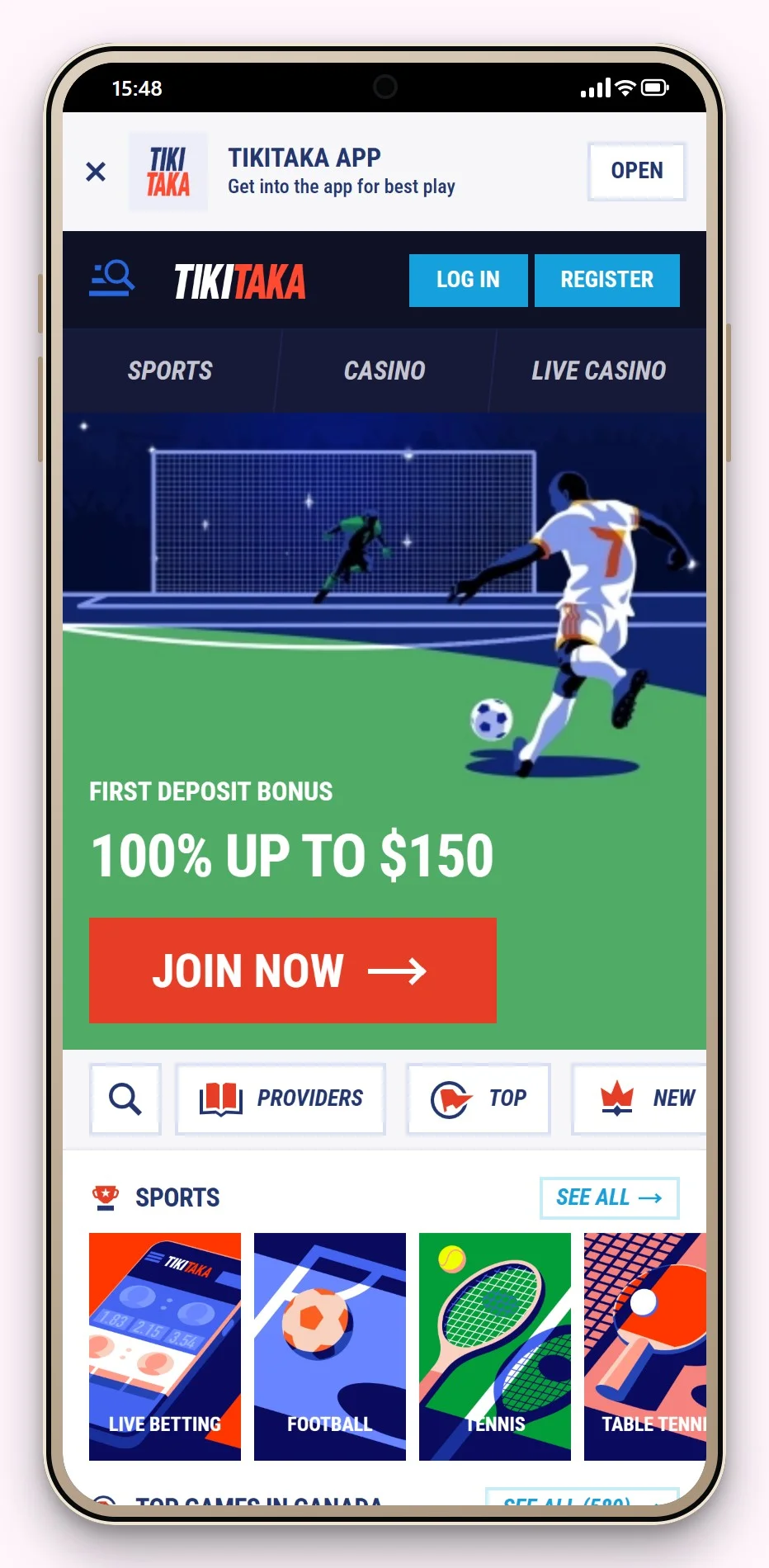 flexepin casino canada: TikiTaka mobile lobby