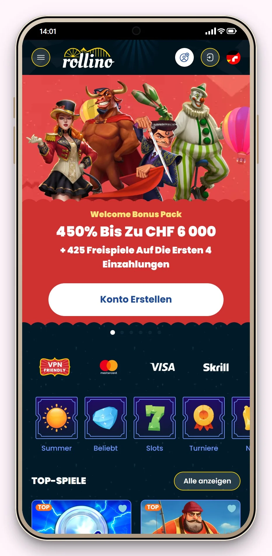 Flexepin Online Casino: Rollino am Handy