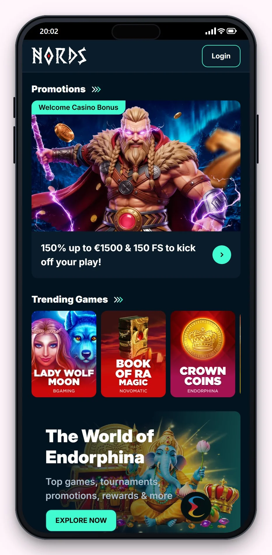 flexepin casinos: Nords Casino op smartphone