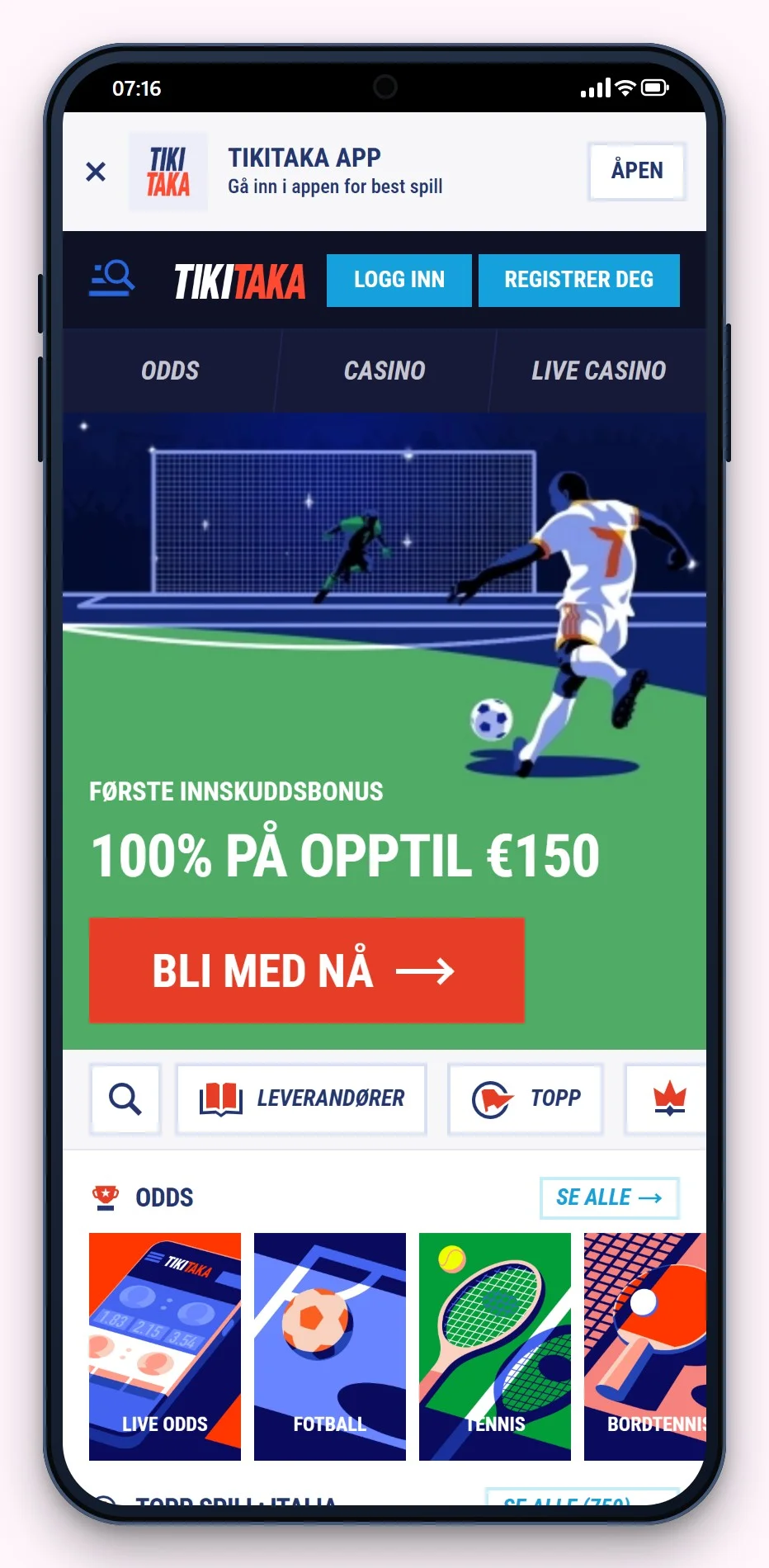 flexepin casino norge: TikiTaka i mobilen