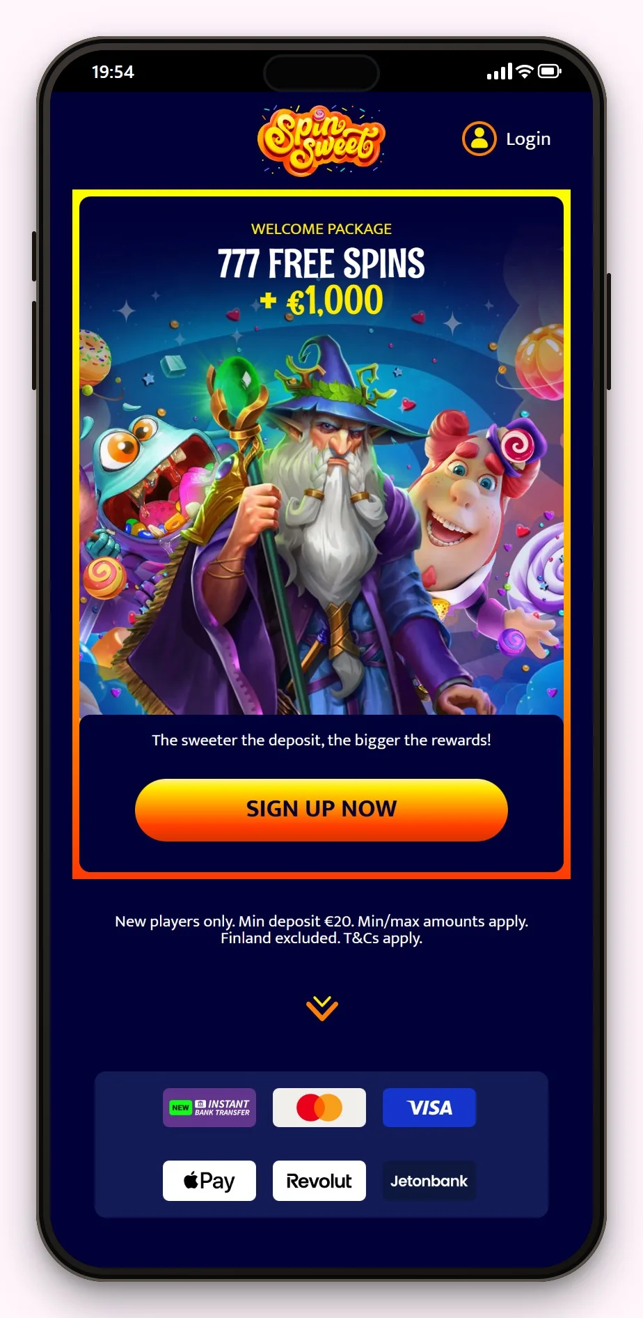 casino som tar flexepin: Spin Sweet i mobilen