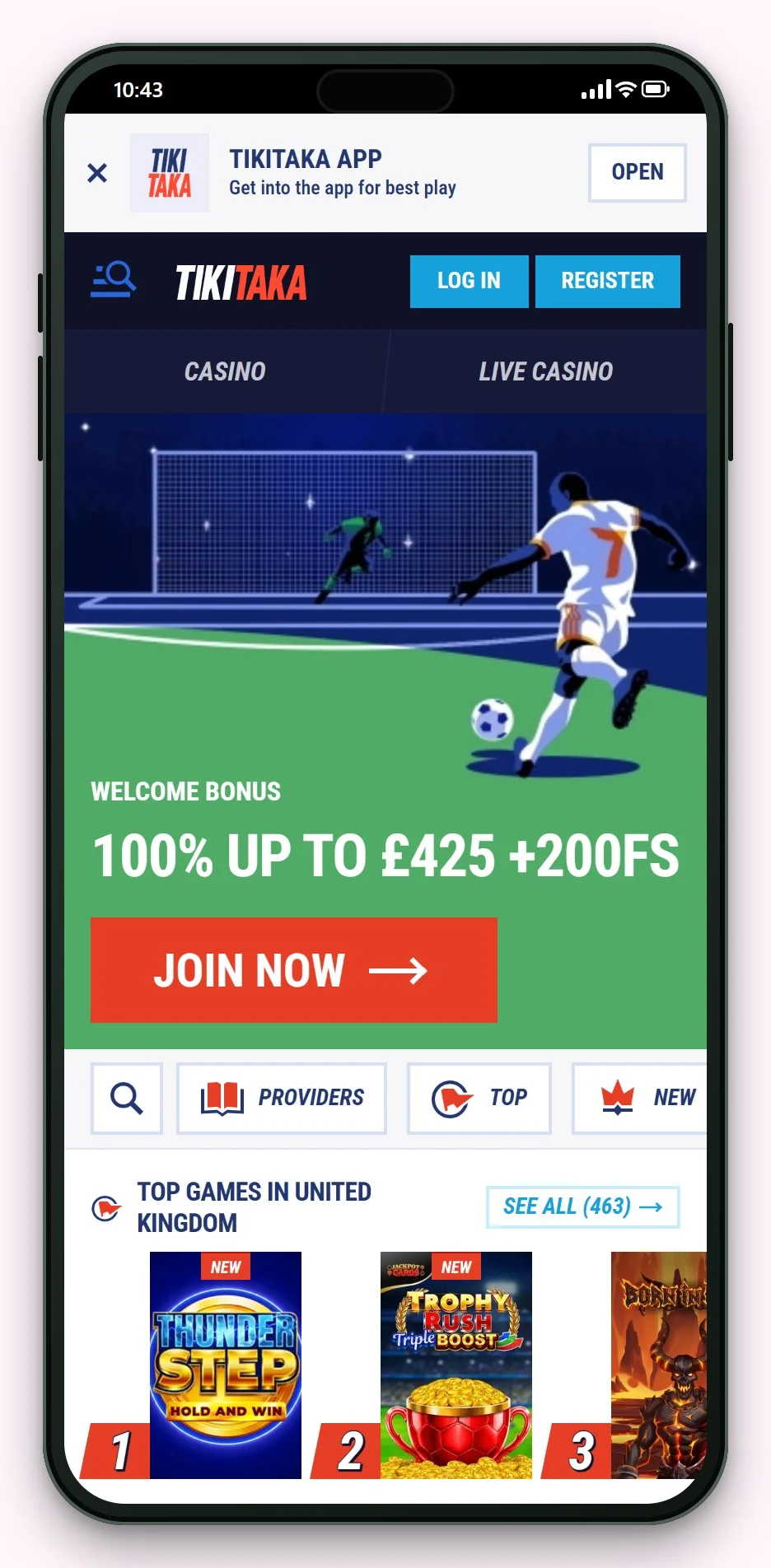 flexepin casino uk: TikiTaka mobile lobby